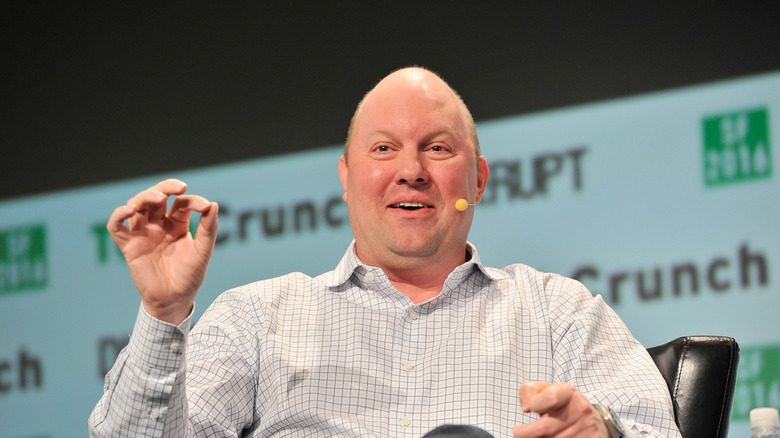 Marc Andreessen speaking at a TechCrunch event.