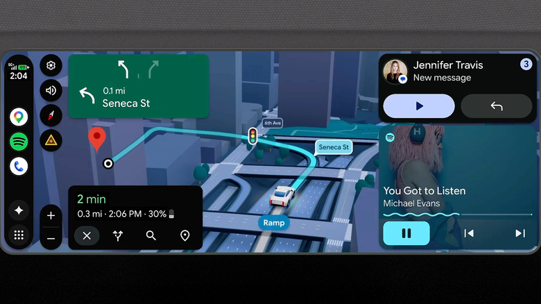 A preview of the new UI in Android Auto coming later in 2026.