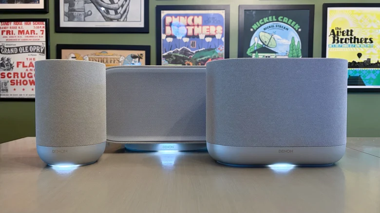 The Denon Home 200, 600 and 400 (left to right)