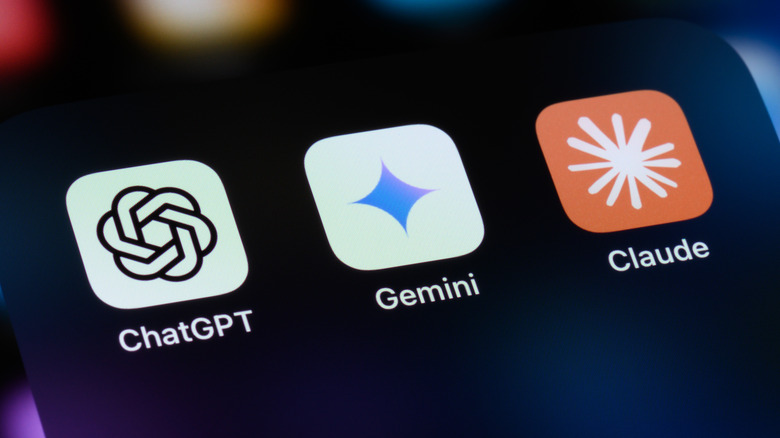 The Gemini icon sits next to the icons for ChatGPT and Claude in an iPhone folder
