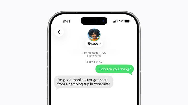 Apple Messages users will see a lock icon when they securely message an Android users over RCS.
