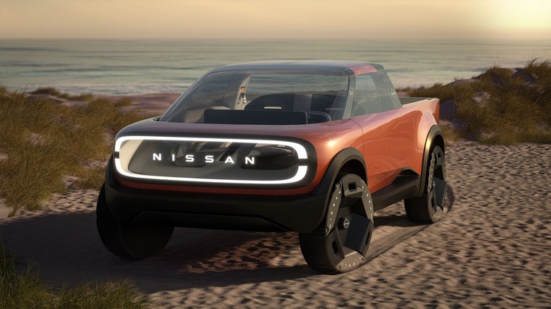Nissan render of its concept electric beach pickup truck