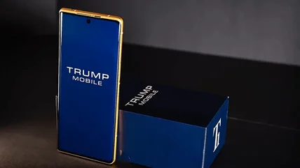 A Trump phone and a box.