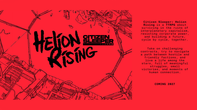 Helion Rising is a new TTRPG set in the Citizen Sleeper universe.